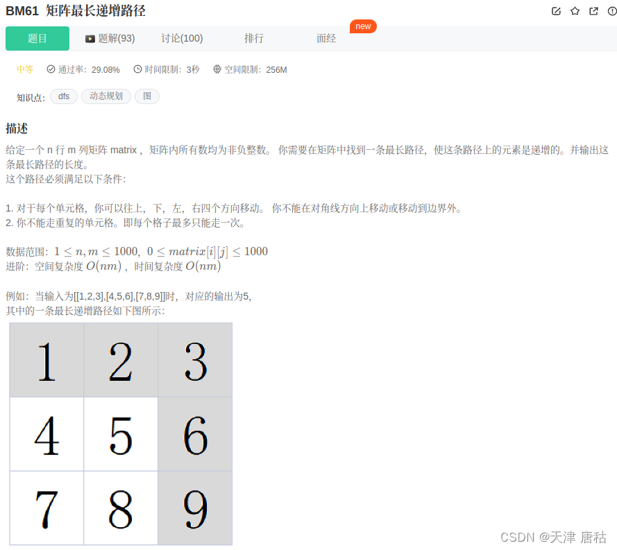 leetcode-<span style='color:red;'>矩阵</span><span style='color:red;'>最</span><span style='color:red;'>长</span>递增路径-<span style='color:red;'>102</span>