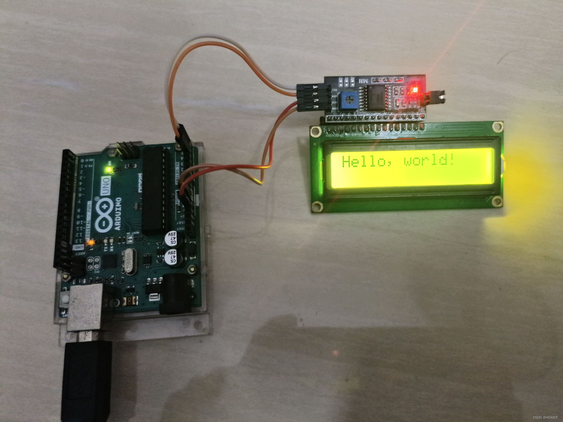 【Arduino】基于 I2C 模块通过 I2C 接口驱动 LCD1602 字符液晶显示模块显示文本：只需两个引脚即可控制 LCD1602 液晶屏