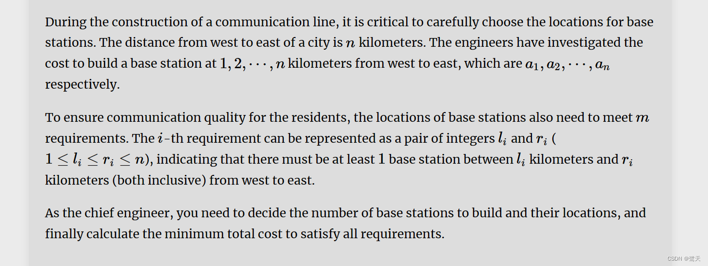 【题解  优化dp】 B - Base Station Construction