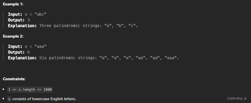 647. Palindromic Substrings 516. Longest Palindromic Subsequence