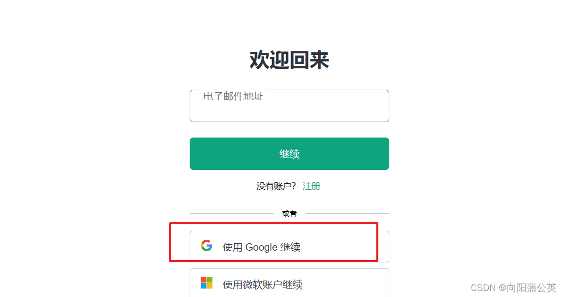 选择Google邮箱账号登录