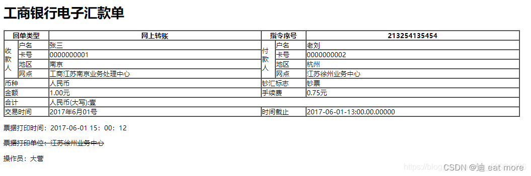 工商银行电子汇款单