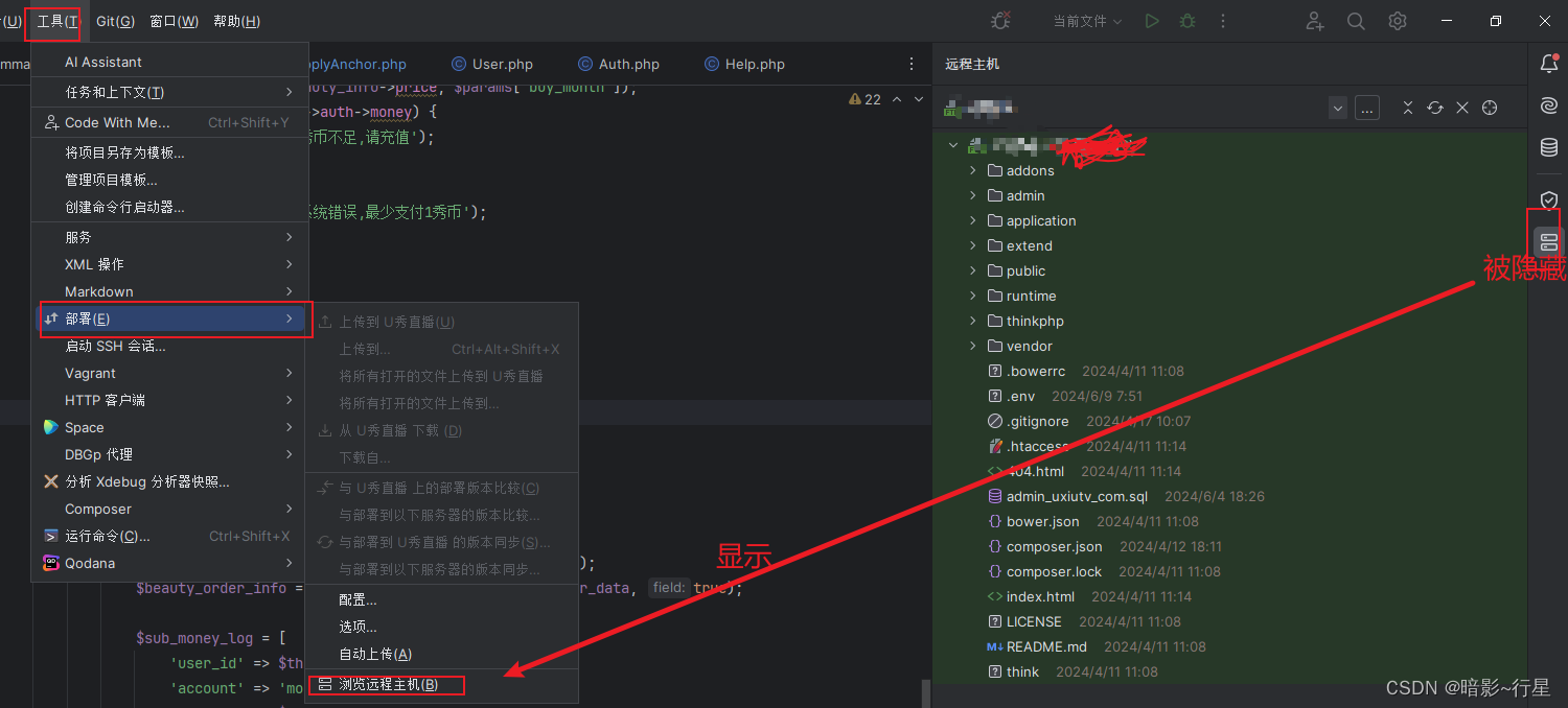 PhpStorm 项目部署/与git提交操作