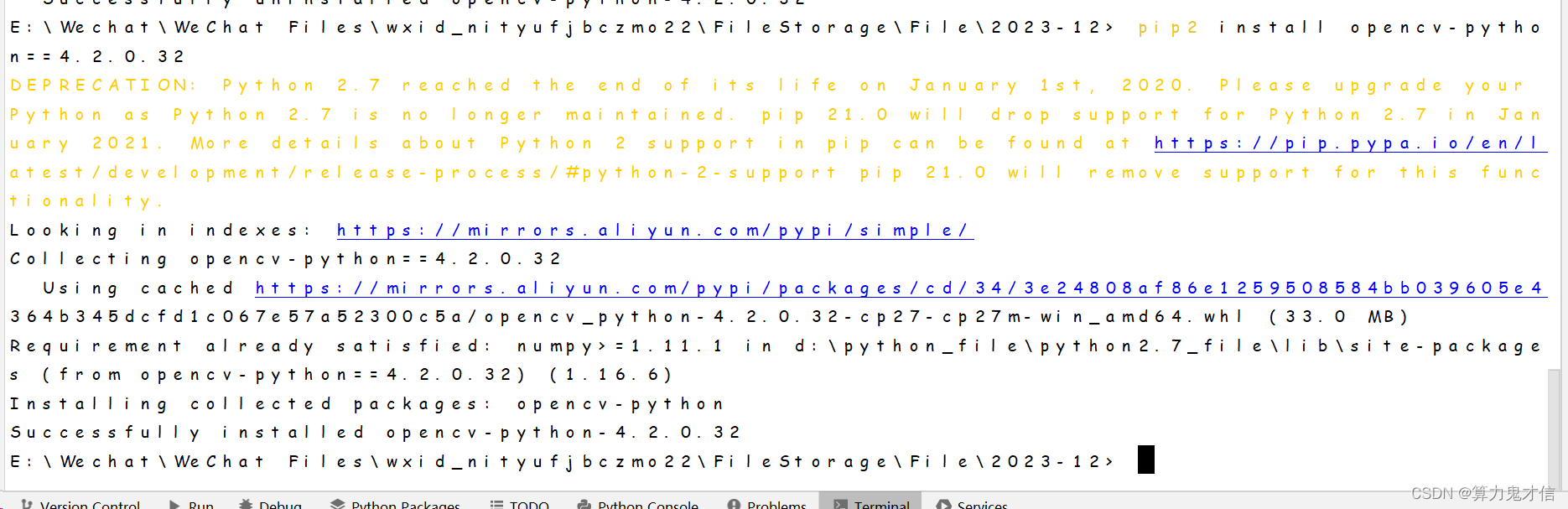 python 使用 pip 安装第三方库 导入不成功