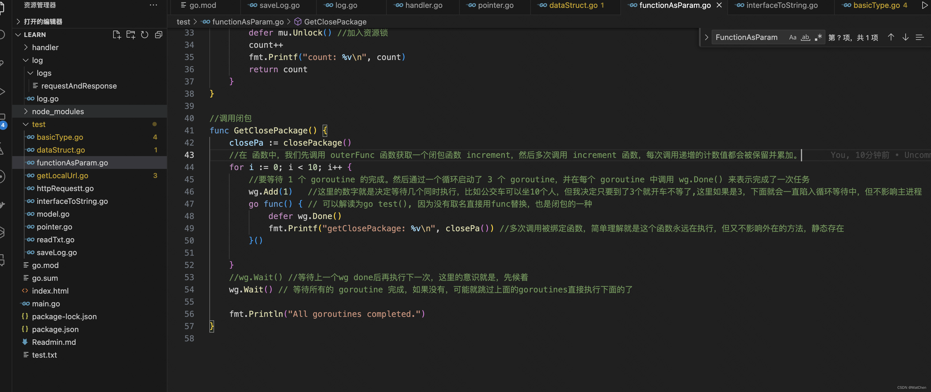 GoLang语言基本代码整理