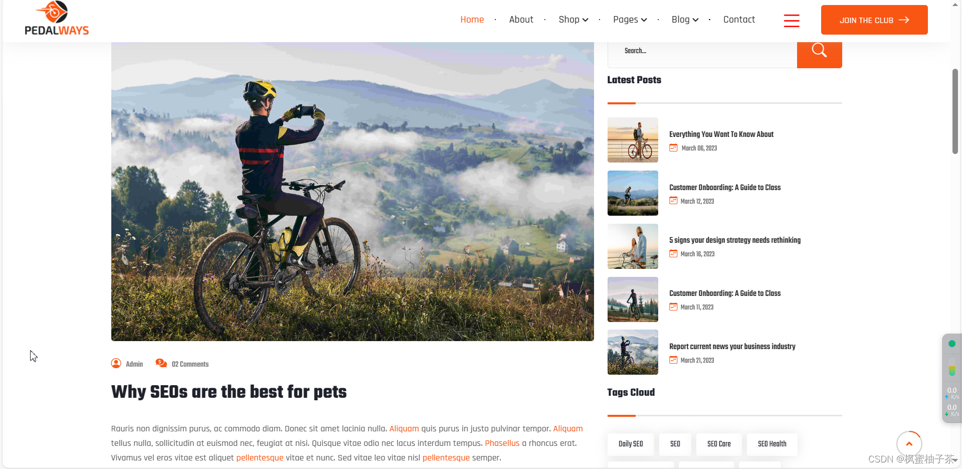 自行车服务PEDALWAYS 网站bootstrap5模板