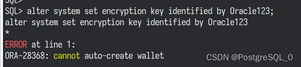 Oracle 打开钱包 <span style='color:red;'>ORA</span>-<span style='color:red;'>28368</span>: cannot auto-create wallet