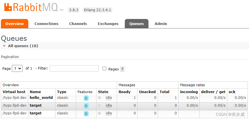 RabbitMQ python第三方库pika应用入门实践