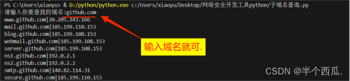 Python 渗透测试：子域名查询.