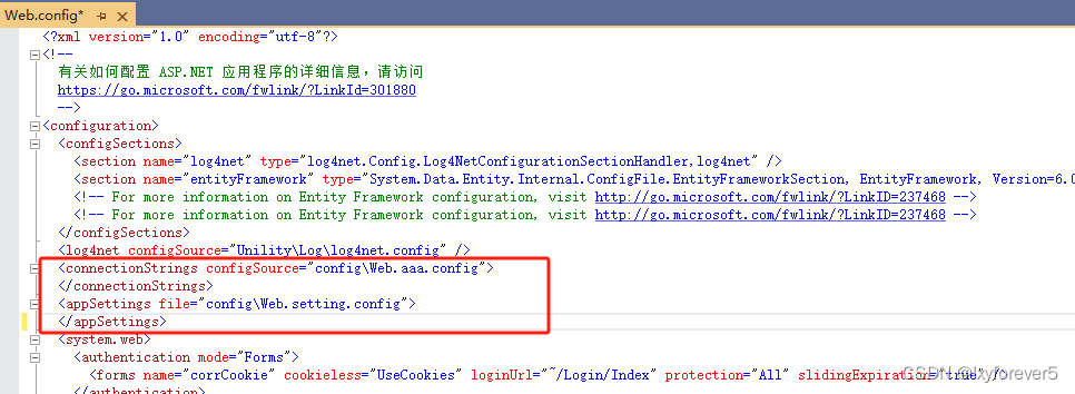 C#通过配置文件动态修改web.config内容