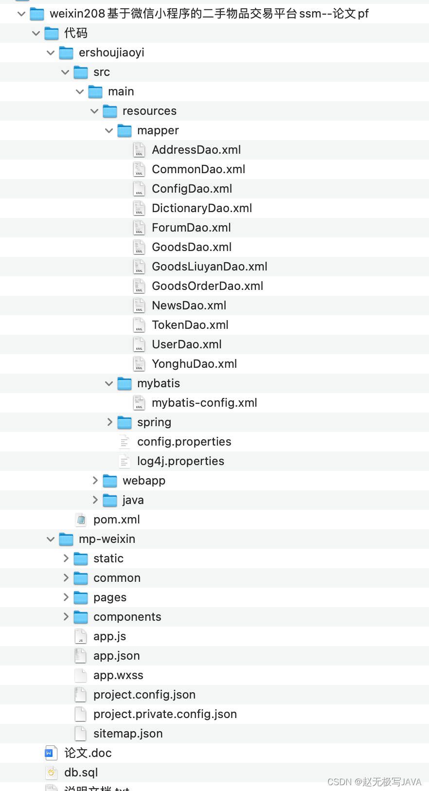 基于微信小程序实现的【二手物品交易平台】后端 JAVA Springboot （内附设计LW + PPT+ 源码+ 演示视频 下载）