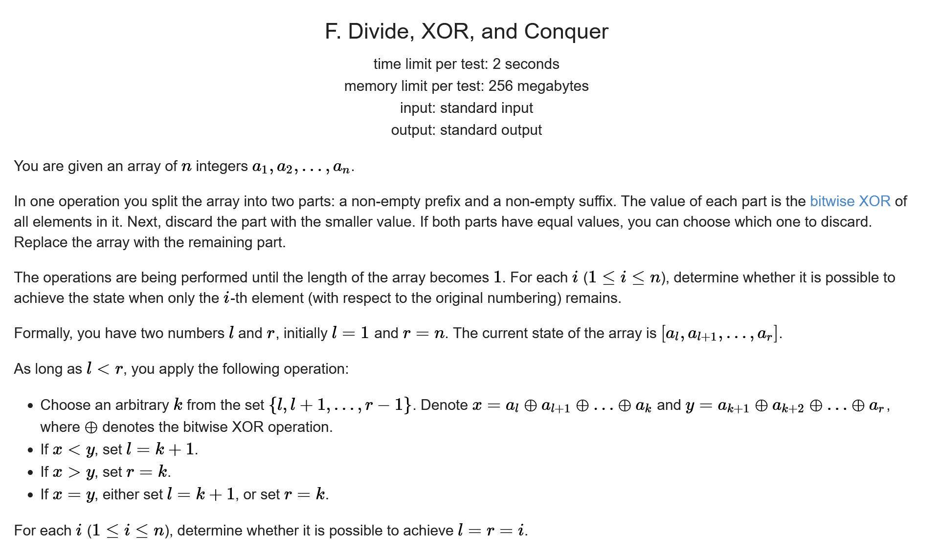 Pinely Round 2 F. Divide, XOR, and Conquer