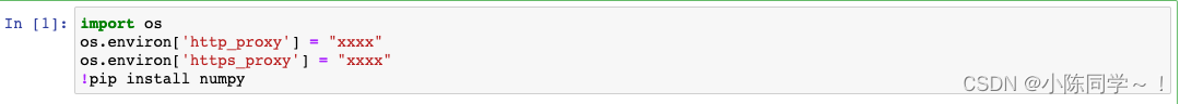 jupyter notebook代理设置安装numpy示例