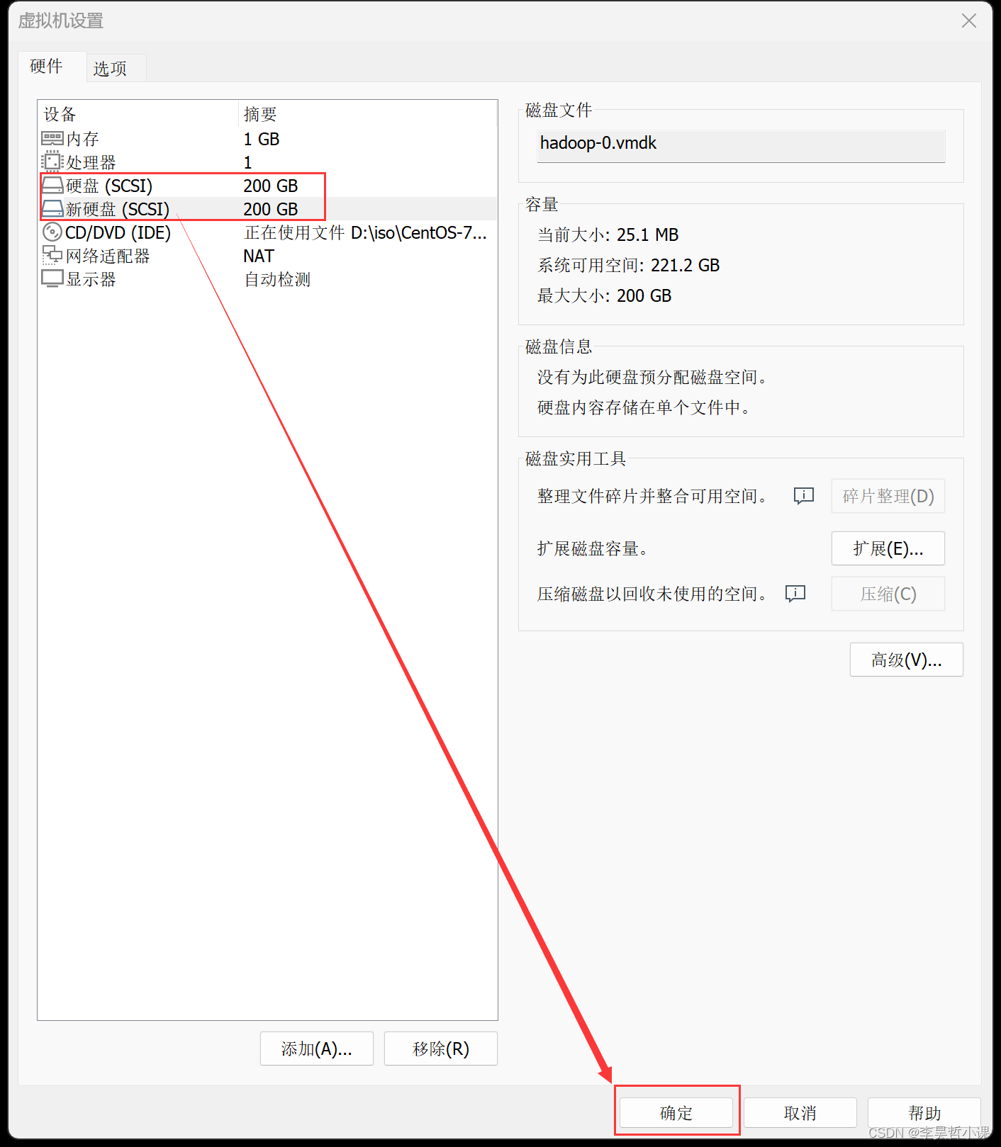 虚拟机添加磁盘