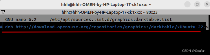 E: 仓库 “http://download...graphics:/darktable/xUbuntu_22.04 InRelease” 没有数字签名