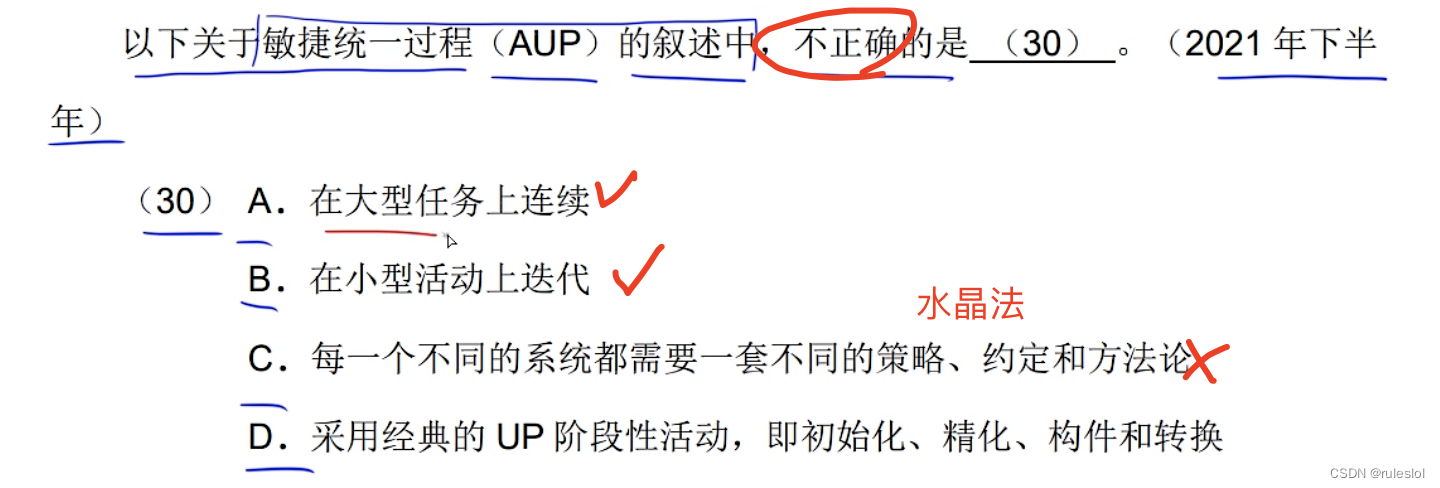 软考121-上午题-【软件工程】-敏捷方法