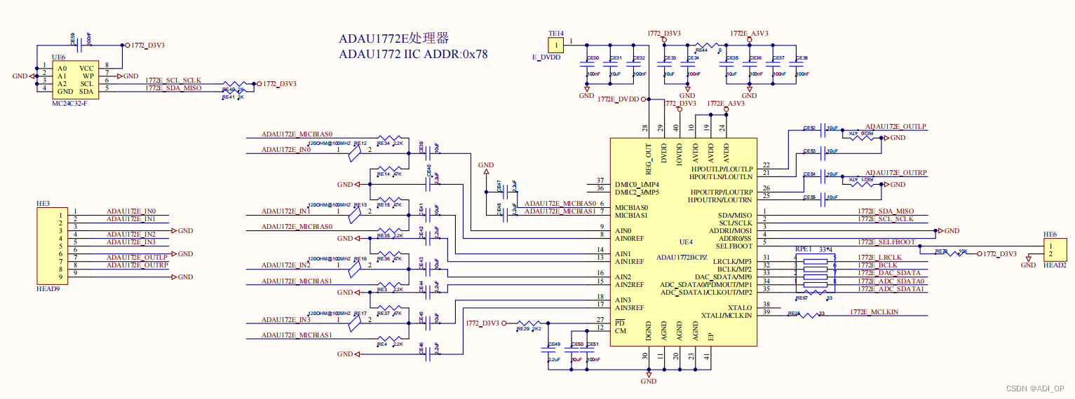 我用ADAU1467加5个ADAU1772，做20进10出的音频处理板（一）：硬件设计思路和原理图