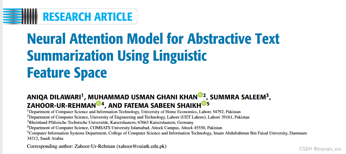 NLP论文阅读记录 - WOS | 2022 使用语言特征空间的抽象文本摘要的神经注意模型
