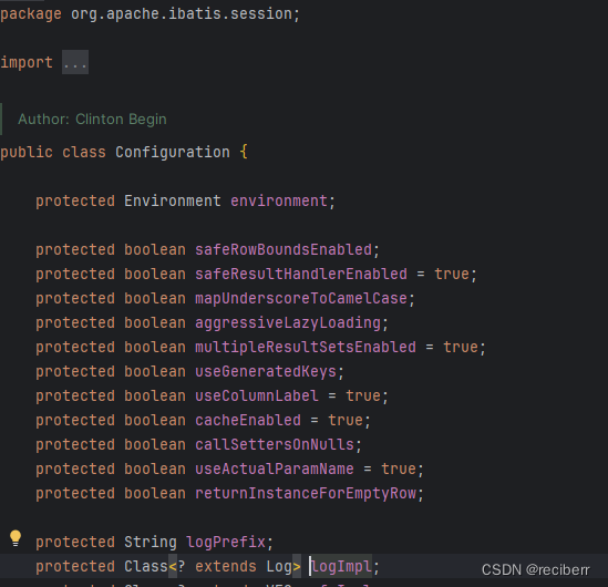 mybatis configuration.class配置类截图