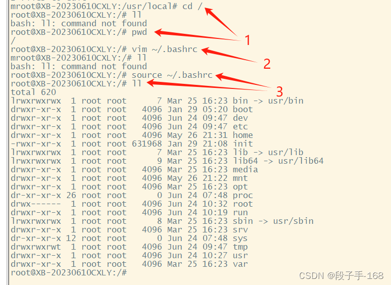 # linux 系统中，使用 “ ll “ 命令报错 “ bash ll command not found “ 解决方法：