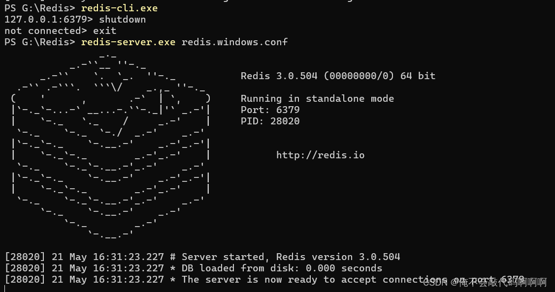 解决无法启动Redis，打开redis-server闪退的问题