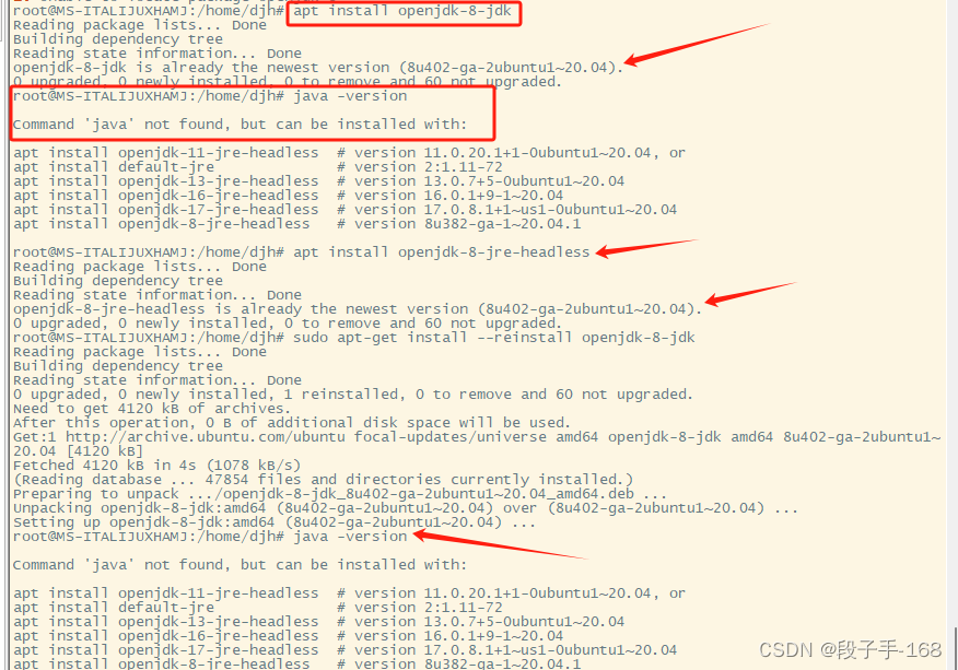  linux 安装 apt install openjdk8jdk 出错 openjdk8jdk is already the