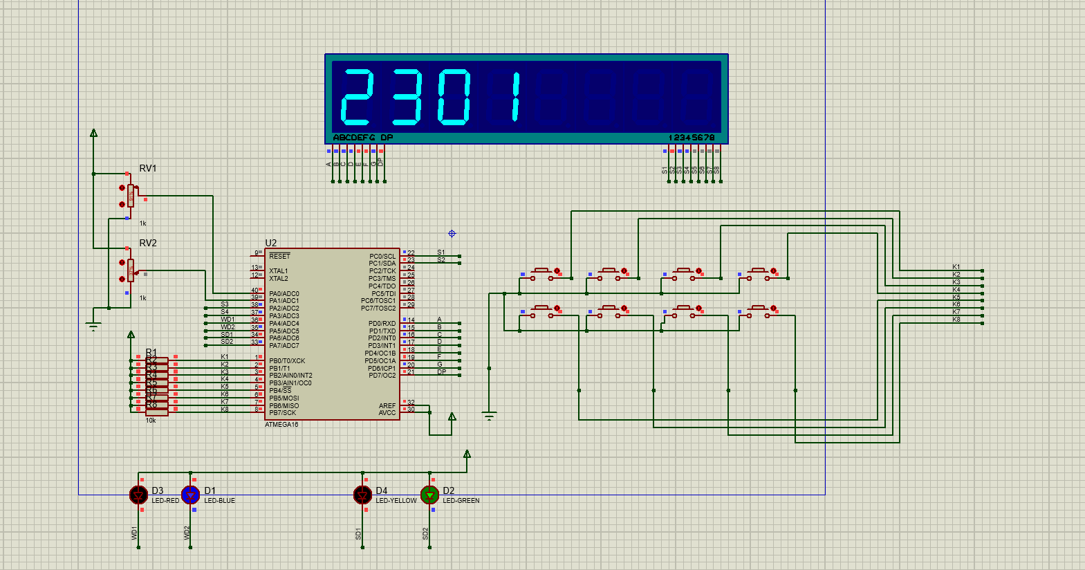 【TB作品】温湿度监控系统设计，ATMEGA16单片机，Proteus仿真