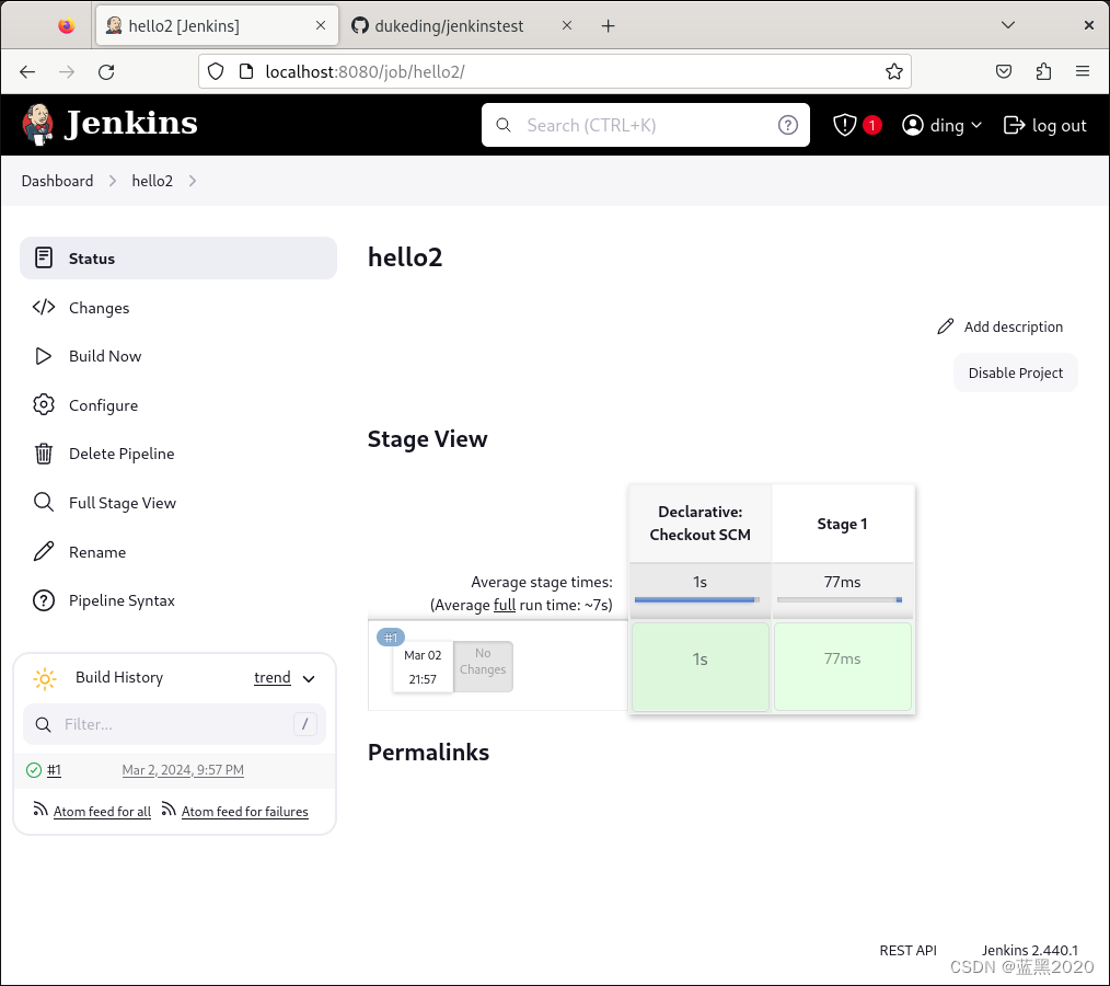 Jenkins的安装和helloworld Pipeline