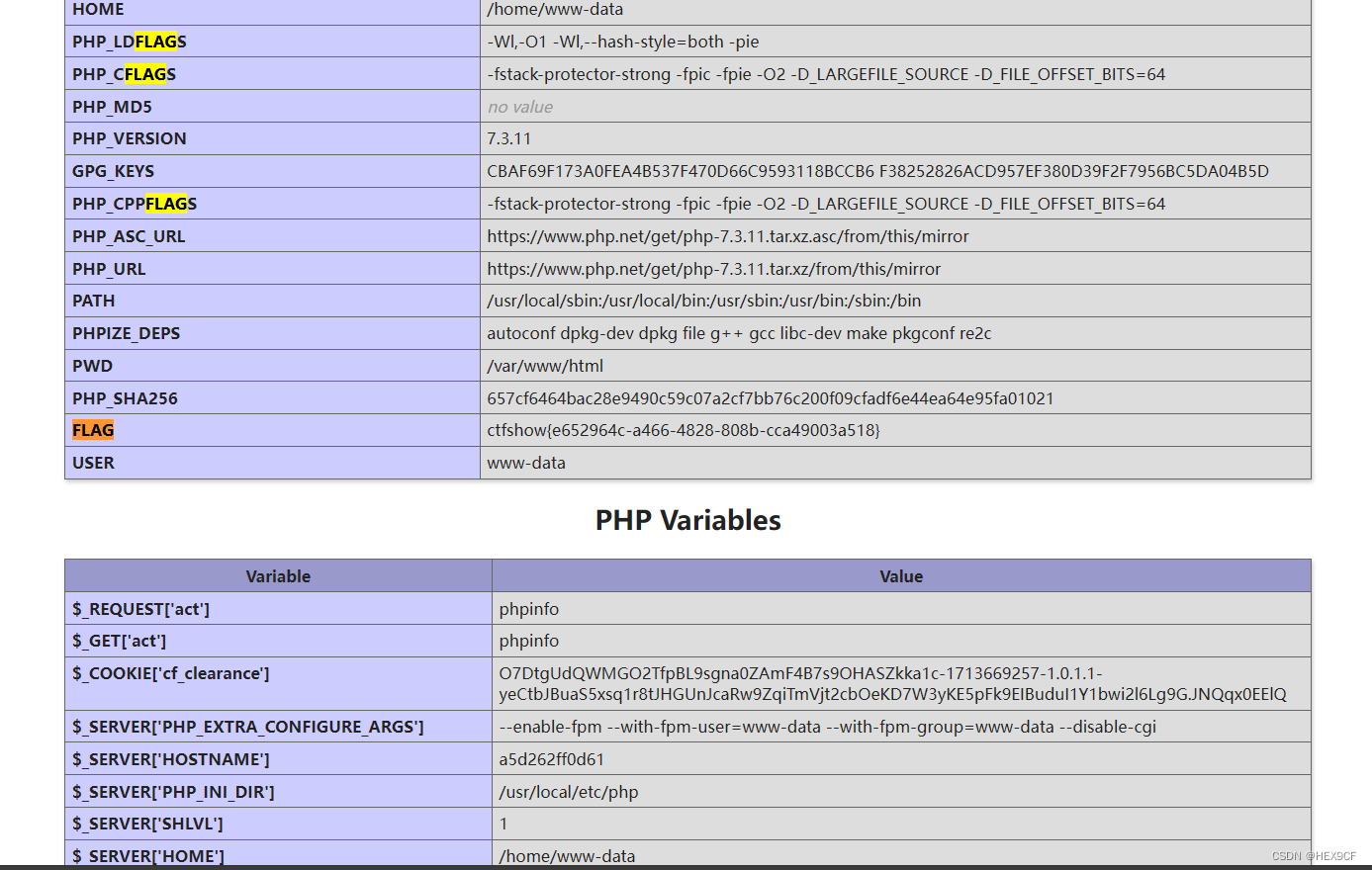 【CTF Web】CTFShow 探针泄露 Writeup（PHP+探针泄露+信息收集）