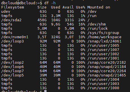 查看Linux服务器的硬盘占用情况