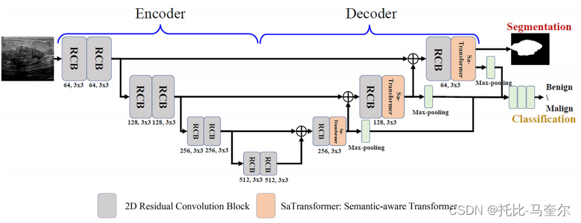 SaTransformer：用于乳腺癌分类和分割的Semantic-aware Transformer