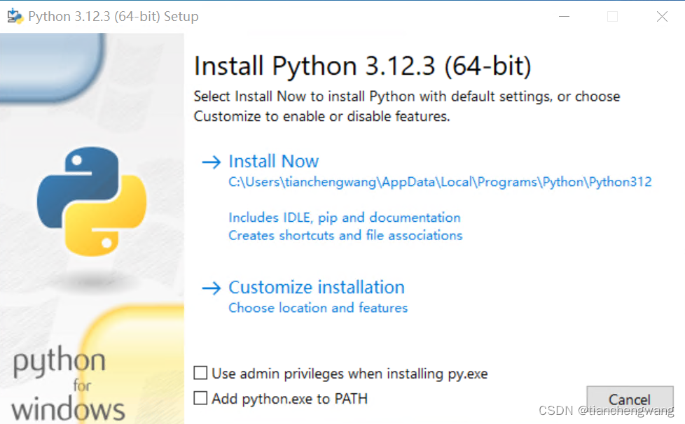 Python 安装界面1