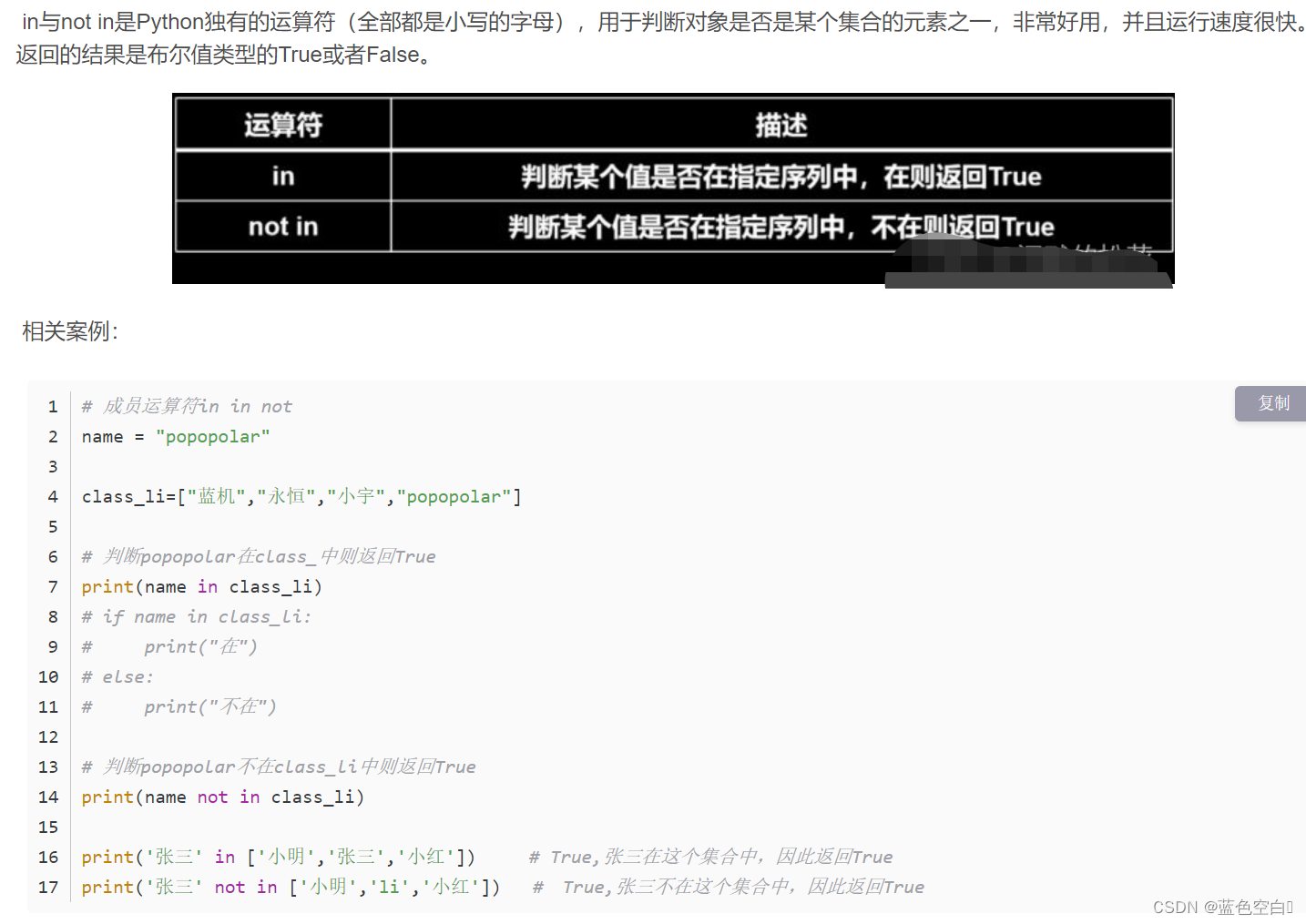 Python 中的运算符介绍(1)