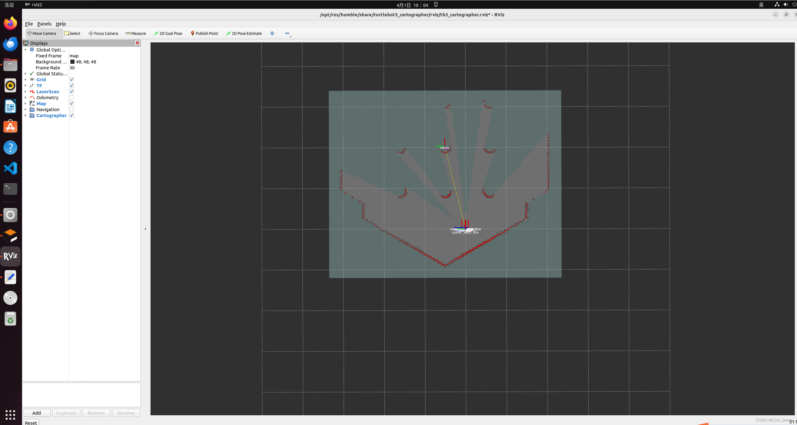 ROS2-humble + TurtleBot3 + Cartographer + Nav2_cartographer+turtlebot3 ...