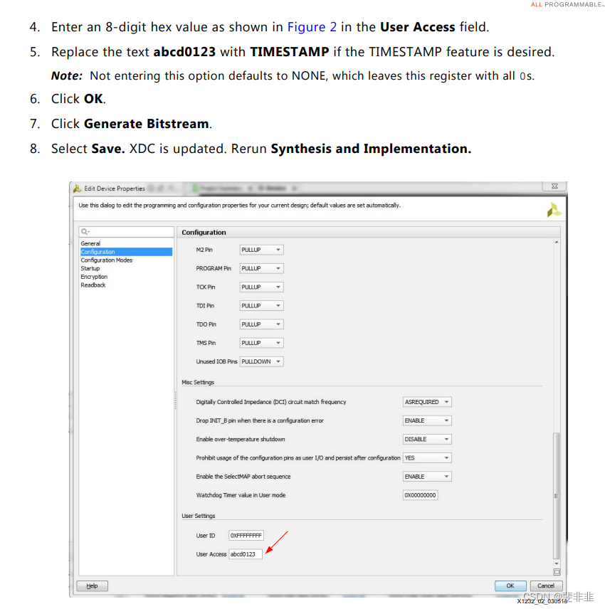 fpga bitstream userid