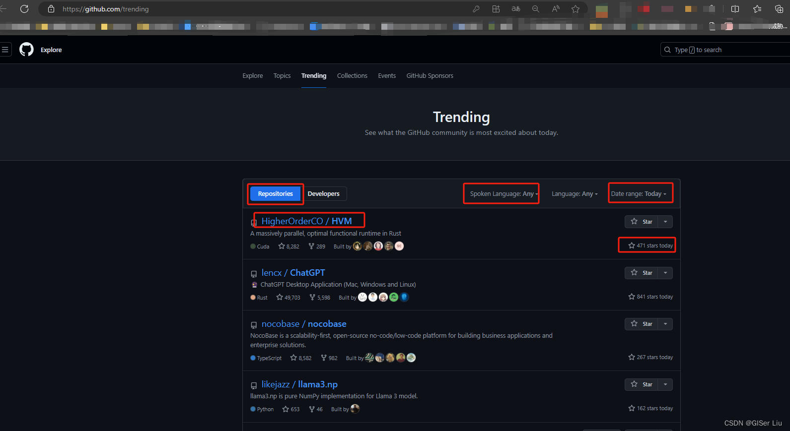 github trending