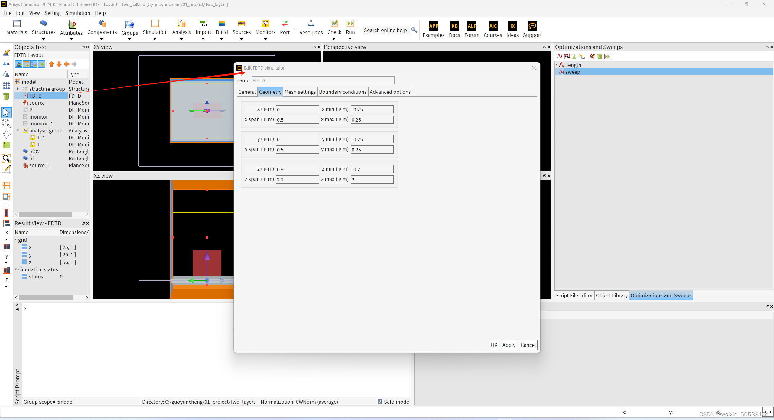 Ansys Lumerical FDTD几何相位的参数扫描_ansys fdtd如何看左右旋偏振-CSDN博客