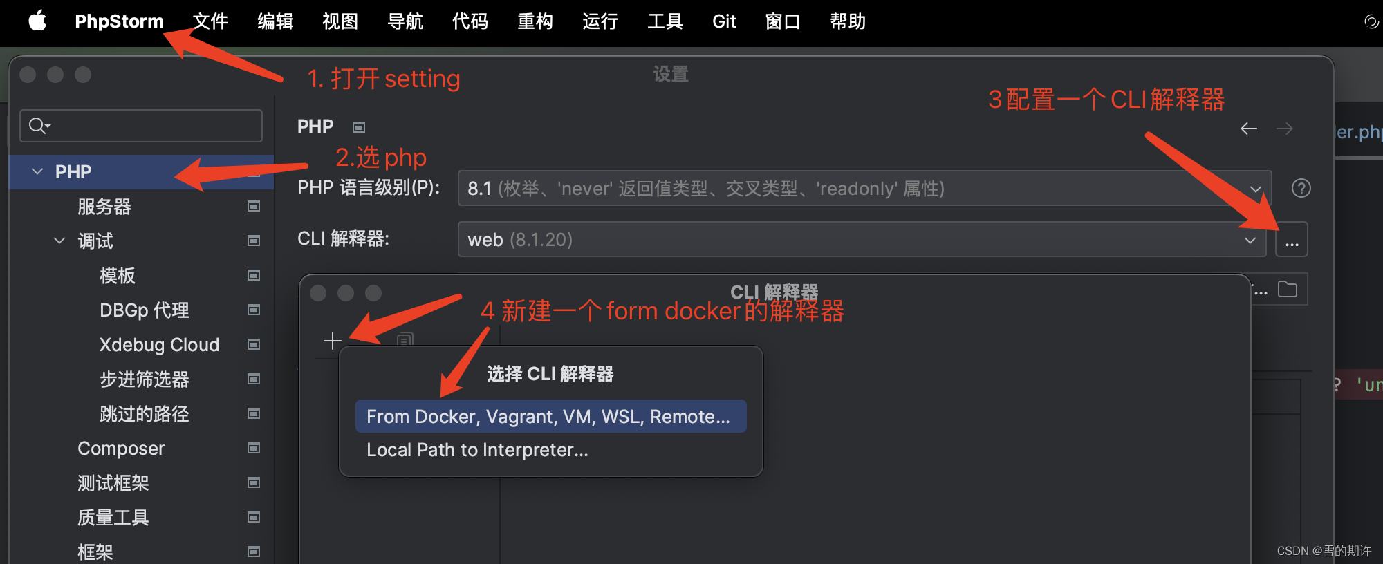 PhpStorm<span style='color:red;'>调试</span><span style='color:red;'>docker</span><span style='color:red;'>容器</span><span style='color:red;'>中</span><span style='color:red;'>的</span>php项目