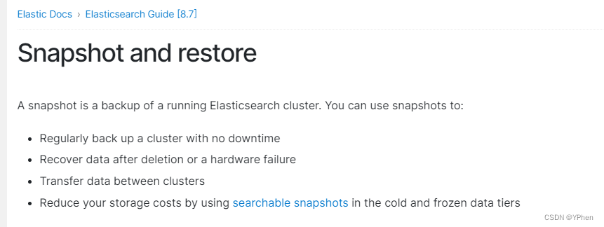 ElasticSearch 8.x 使用 snapshot（快照）进行数据迁移