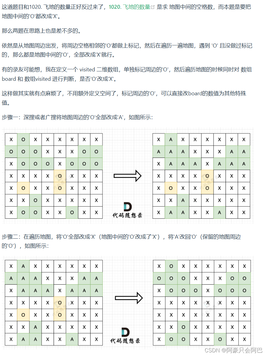 代码随想录（番外）图论3|1020. 飞地的数量|130. 被围绕的区域