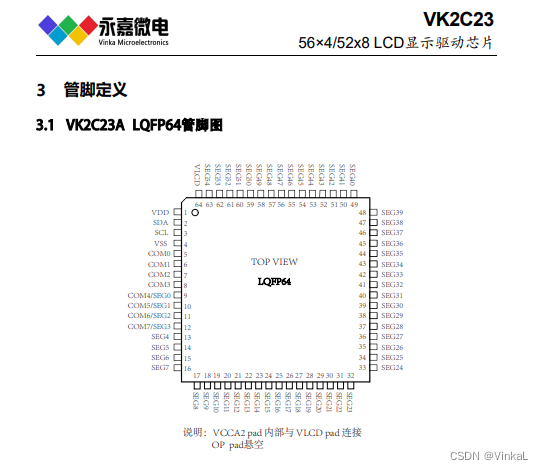 抗噪段码屏驱动vk2c23 lcd液晶段码屏显示驱动ic适用于气表/热能表 原