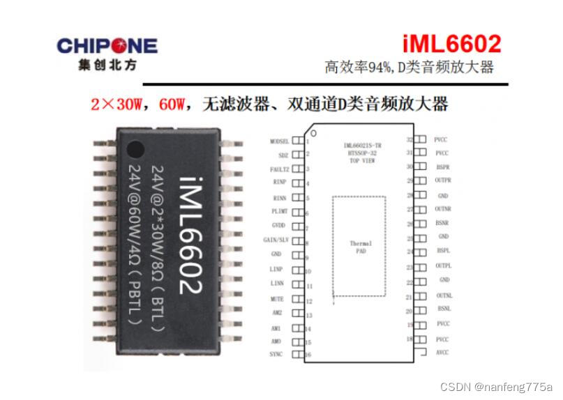 国产模拟功放芯片iML6602