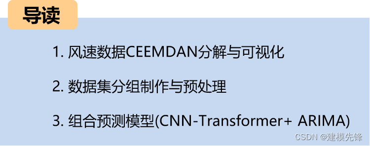 CEEMDAN +组合预测<span style='color:red;'>模型</span>(CNN-Transformer + <span style='color:red;'>ARIMA</span>)