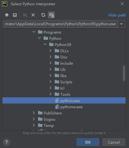 Pycharm新建工程时使用Python自带解释器的方法