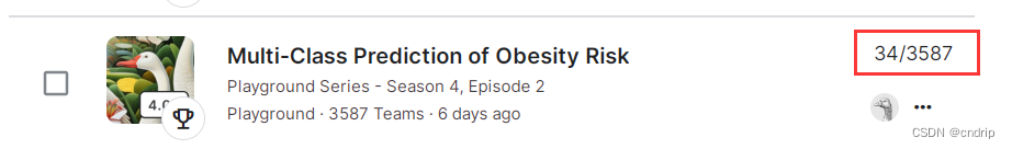 【Kaggle】练习赛《肥胖风险的多类别预测》