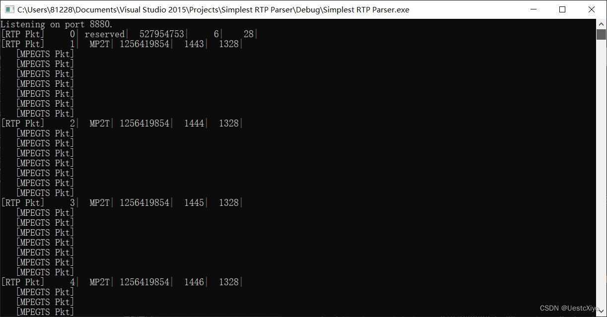 最简单的 UDP-RTP 协议解析程序