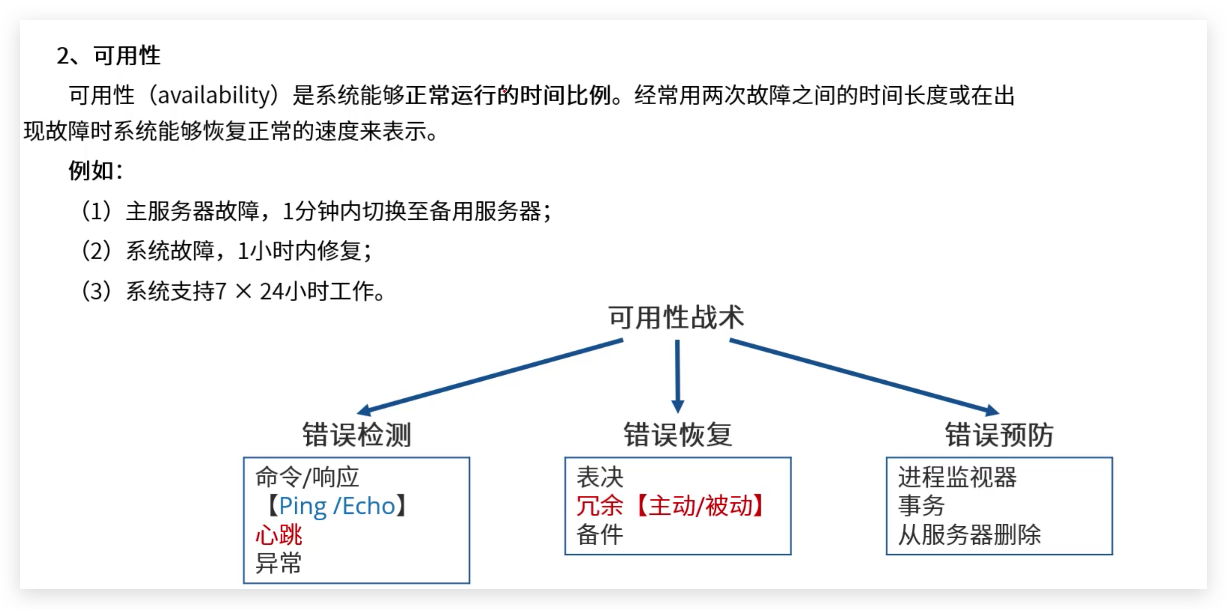 软考高级：软件架构评估-质量属性：可用性概念和例题