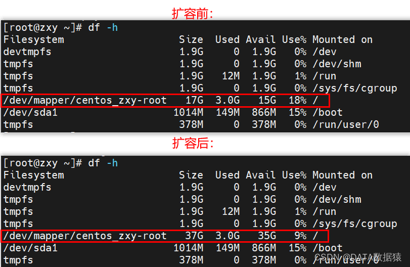 《Linux系列》Linux虚拟机，LVM逻辑卷扩容，xfs文件系统扩容