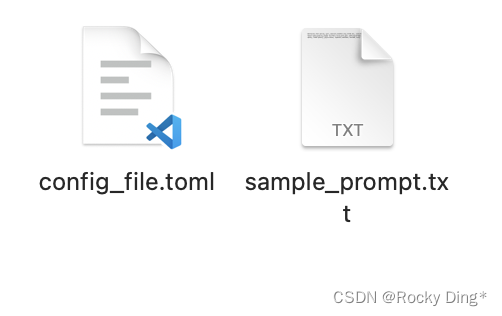 config文件夹中的配置文件config_file.toml和sample_prompt.txt